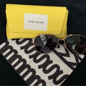 Marc Jacobs Gold Frame Sunglasses with Yellow Case